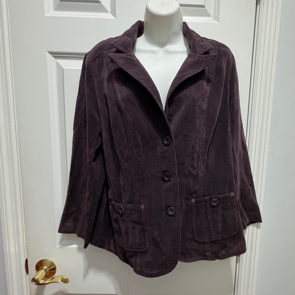 lindor Jackets & Blazers - Lindor size 12p purple corduroy jacket